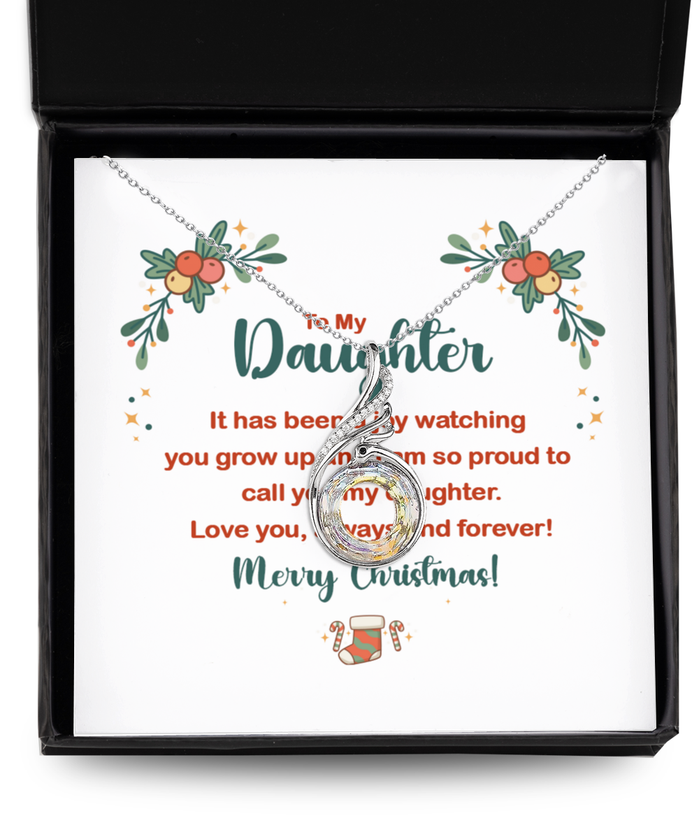 To my Daughter Merry Christmas Phoenix Necklace