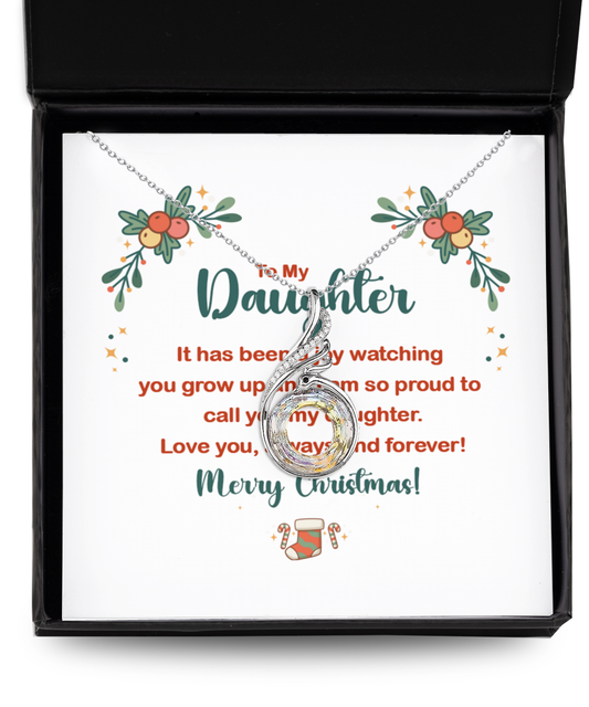 To my Daughter Merry Christmas Phoenix Necklace