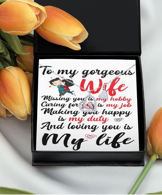 To my gorgeous Wife Baby Feet Necklace