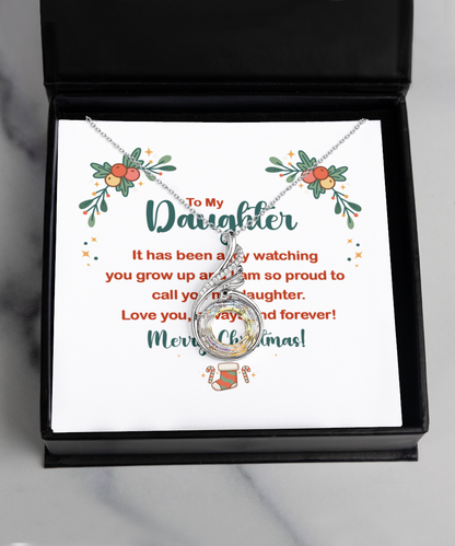 To my Daughter Merry Christmas Phoenix Necklace