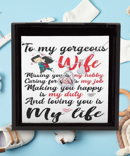 To my gorgeous Wife Baby Feet Necklace