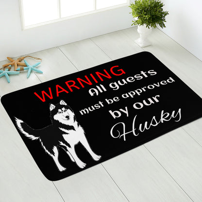 Doormat Warning Husky