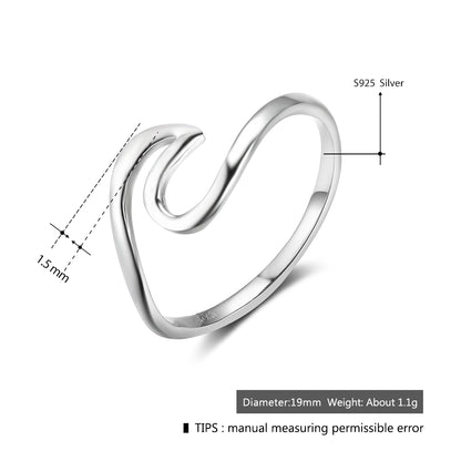 Fashion Wave 925 Sterling Silver Ring