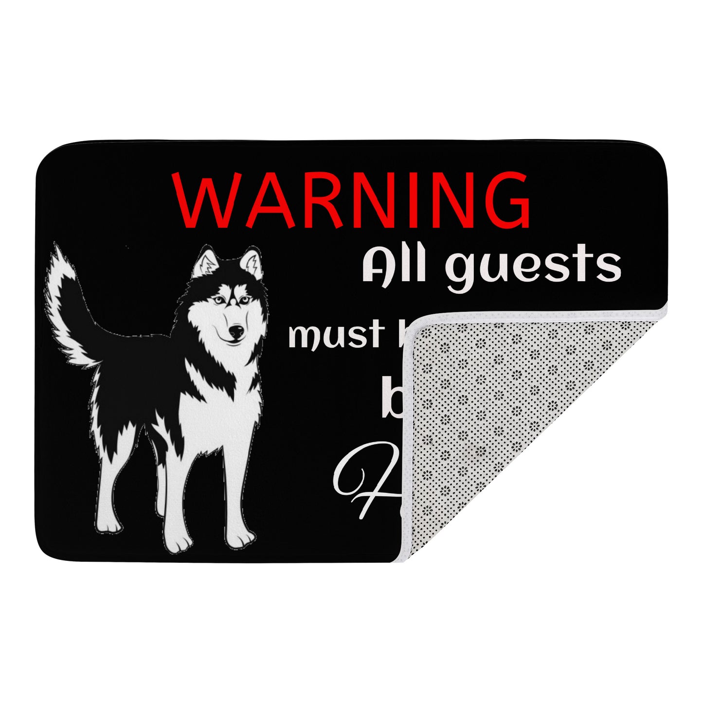 Doormat Warning Husky